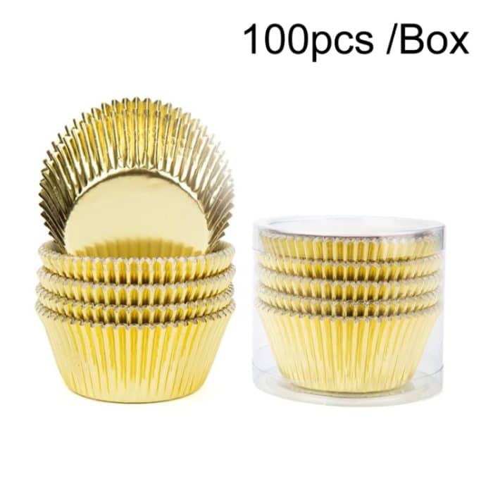 100 teile/schachtel Muffin Kuchen Papier Tassen Backen Papier Fach Verdickt Aluminium Folie Öl-proof Cupcake Liner – Bild 1