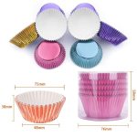 100 teile/schachtel Muffin Kuchen Papier Tassen Backen Papier Fach Verdickt Aluminium Folie Öl-proof Cupcake Liner – Bild 3