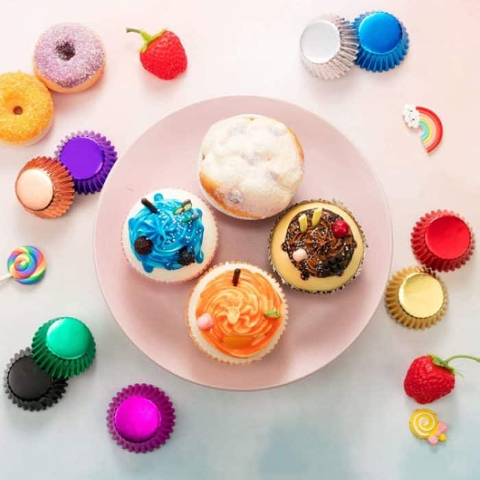 100 teile/schachtel Muffin Kuchen Papier Tassen Backen Papier Fach Verdickt Aluminium Folie Öl-proof Cupcake Liner – Bild 8