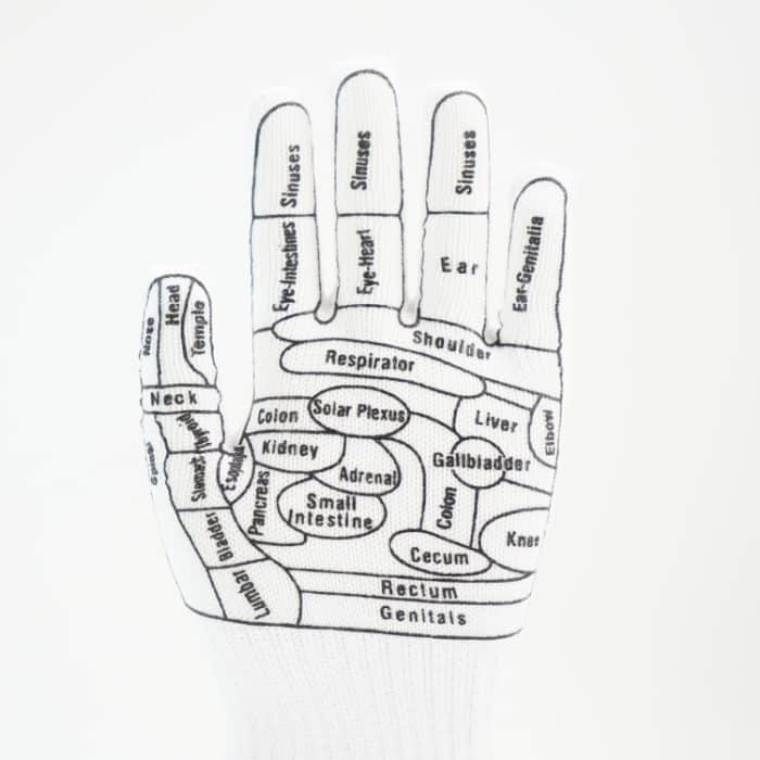 Englische Handmassagehandschuhe, Akupunkturpunkt, Handflächenreflexzonen-Meridianhandschuhe für physikalische Therapie, Average – Bild 5