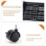 Massage-Fußstütze, Fußstütze für unter den Schreibtisch, mit 360-Grad-Lenkrollen, Casters Black – Bild 6