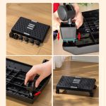 Massage-Fußstütze, Fußstütze für unter den Schreibtisch, mit 360-Grad-Lenkrollen, Casters Black – Bild 7