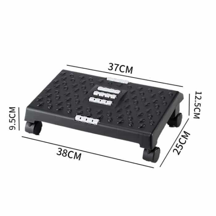 Massage-Fußstütze, Fußstütze für unter den Schreibtisch, mit 360-Grad-Lenkrollen, Casters Black – Bild 8