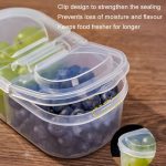 Obst Gemüse Kleinspender Kühlschrank Frischhalteboxen, Round 600ml+Square 500ml – Bild 4