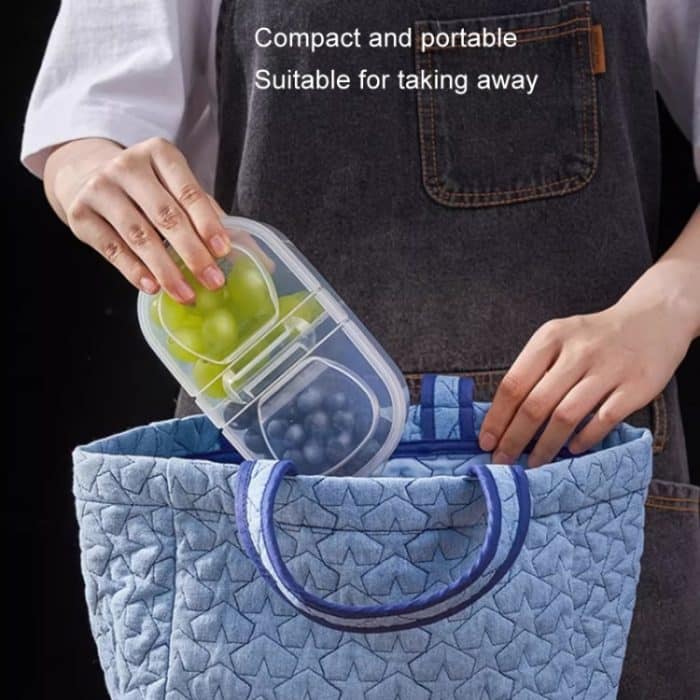 Obst Gemüse Kleinspender Kühlschrank Frischhalteboxen, Round 600ml+Square 500ml – Bild 7