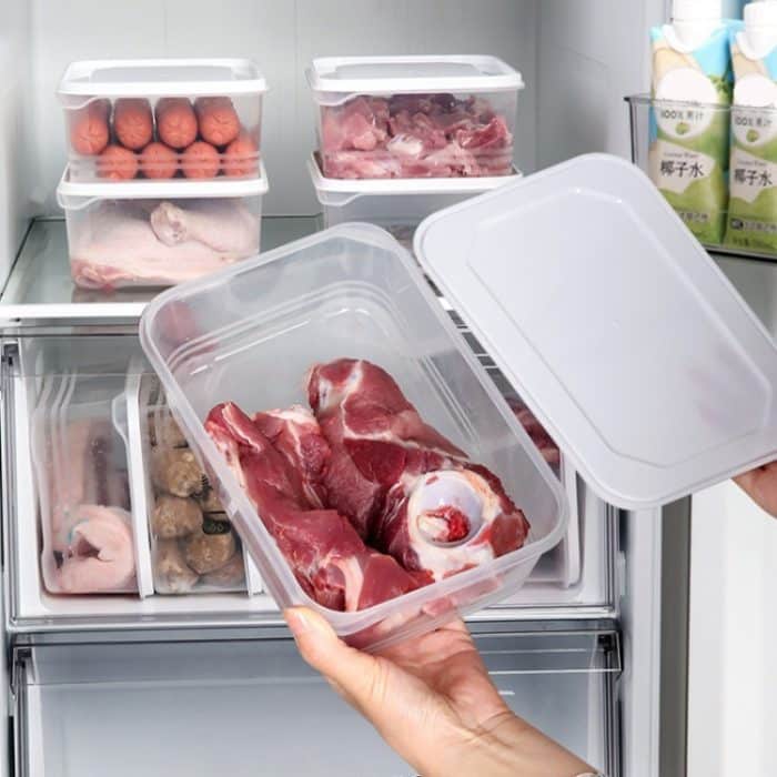 Kühlschrank-Aufbewahrungsbox, große Kapazität, transparenter Organizer für frische Lebensmittel, 2000ml Square – Bild 2