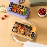 1000ml Drahtlose Heizung Lunchbox 9600mAh USB Aufladbare Bento Box, Yellow, Purple, Green – Bild 2