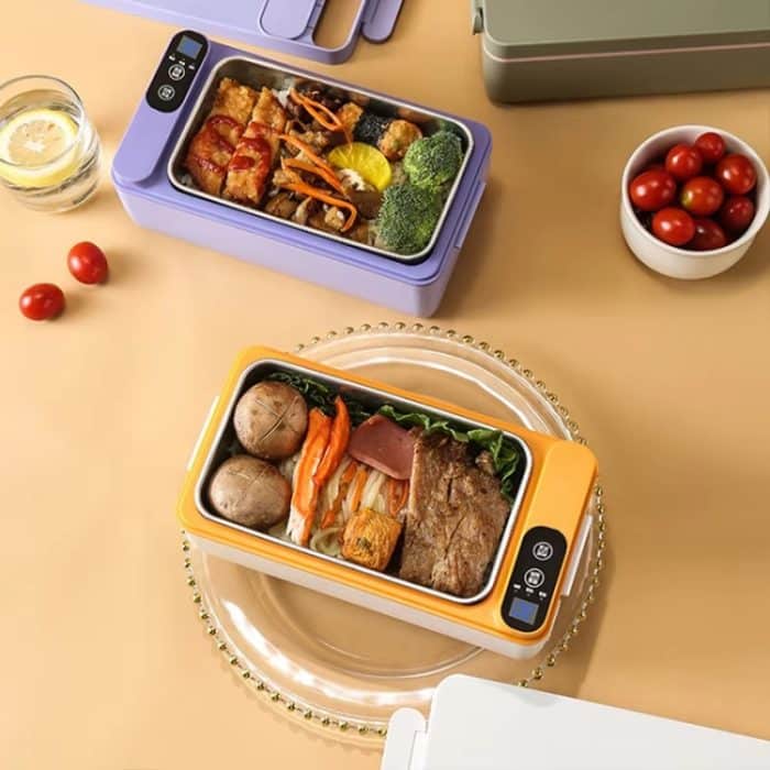 1000ml Drahtlose Heizung Lunchbox 9600mAh USB Aufladbare Bento Box, Yellow, Purple, Green – Bild 2