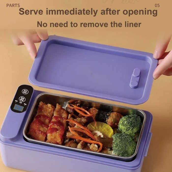 1000ml Drahtlose Heizung Lunchbox 9600mAh USB Aufladbare Bento Box, Yellow, Purple, Green – Bild 7
