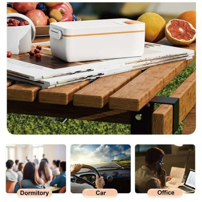 1000ml Drahtlose Heizung Lunchbox 9600mAh USB Aufladbare Bento Box, Yellow, Purple, Green – Bild 10