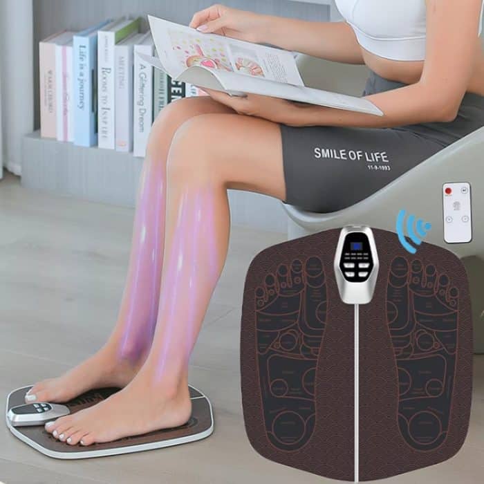 EMS Fuß Massager Pad Faltbare Puls Fuß Massage Matte Mikrostrom Fuß Physikalische Therapie Mit RC – Bild 2