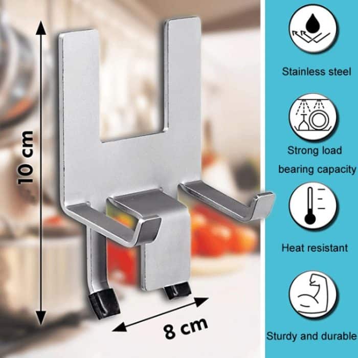 Topfdeckelhalter aus Edelstahl für den Haushalt mit Silikondichtung, Küchendeckelhalter – Bild 3