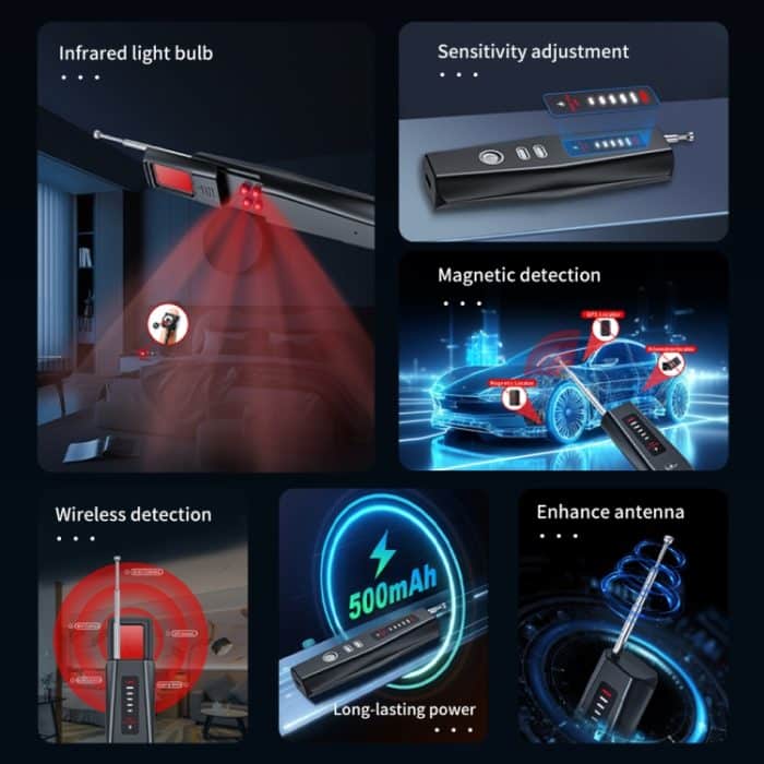 Versteckter Kamera-Detektor GPS-Tracker-Detektor 5 Stufen Empfindlichkeit einstellbar – Bild 3