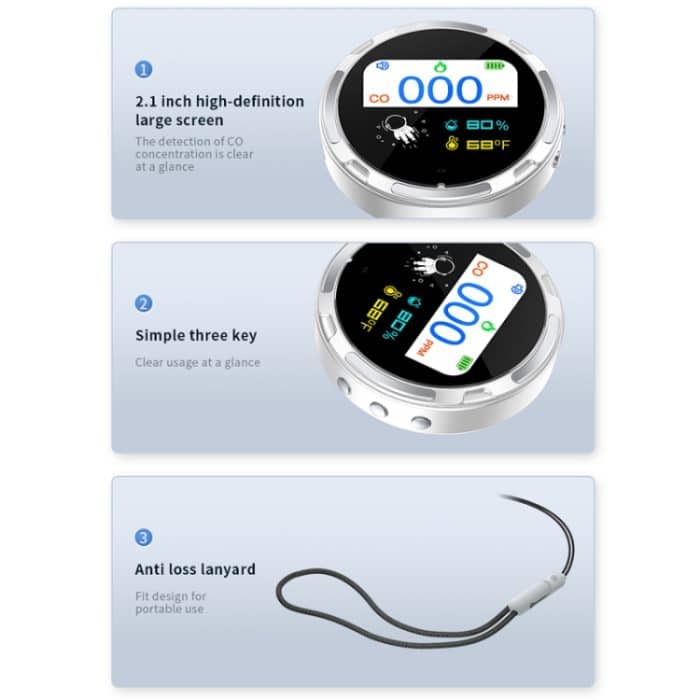 Tragbarer, wasserdichter Kohlenmonoxid-Alarmdetektor – Bild 13