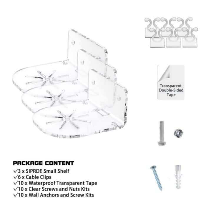 3 teile/satz Acryl Wandhalterung Für Babyphone/Sicherheitskamera/Lautsprecher, YX135 – Bild 3