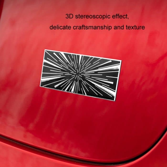 Für 2024 Tesla Model 3/Y Autodekoration Heckaufkleber, Time Tunnel Label Metal, PLAID Tail Label Sticker – Bild 4