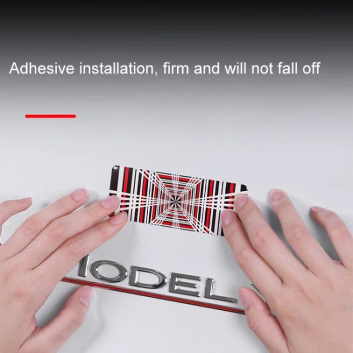 Für 2024 Tesla Model 3/Y Autodekoration Heckaufkleber, Time Tunnel Label Metal, PLAID Tail Label Sticker – Bild 5