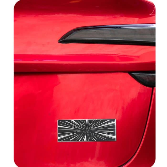 Für 2024 Tesla Model 3/Y Autodekoration Heckaufkleber, Time Tunnel Label Metal, PLAID Tail Label Sticker – Bild 7