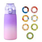 Duftwasserflasche mit Geschmack, auslaufsicherer Wasserbecher für den Outdoor-Sport mit 7 Geschmackskapseln, Kalttrinkflasche, 600ml