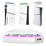 Für PS5 Slim Top Staubdichter bunter Lüfter 3 einstellbare Geschwindigkeit, Top Fan