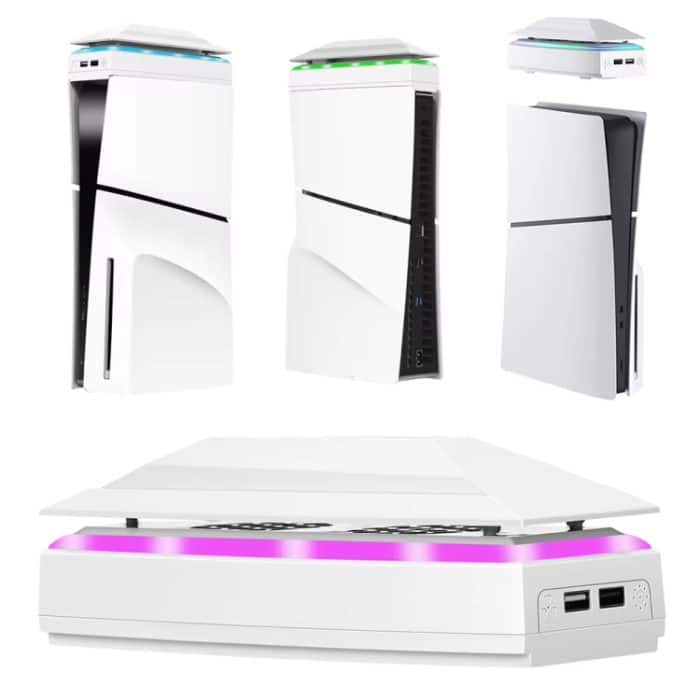 Für PS5 Slim Top Staubdichter bunter Lüfter 3 einstellbare Geschwindigkeit, Top Fan – Bild 1