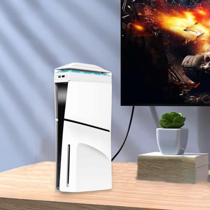 Für PS5 Slim Top Staubdichter bunter Lüfter 3 einstellbare Geschwindigkeit, Top Fan – Bild 3