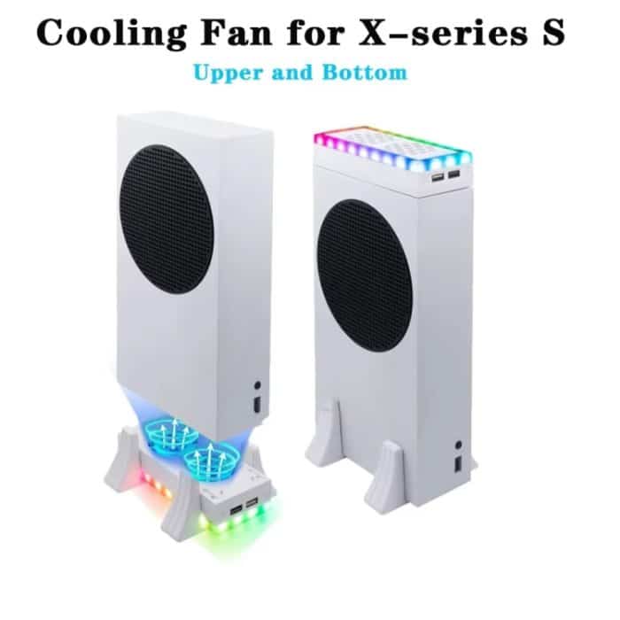 Für den Basiskühllüfter der XBOX Series S-Konsole, integrierter LED-Lichtstreifen, Base Cooling Fan White, Base Cooling Fan Black – Bild 3