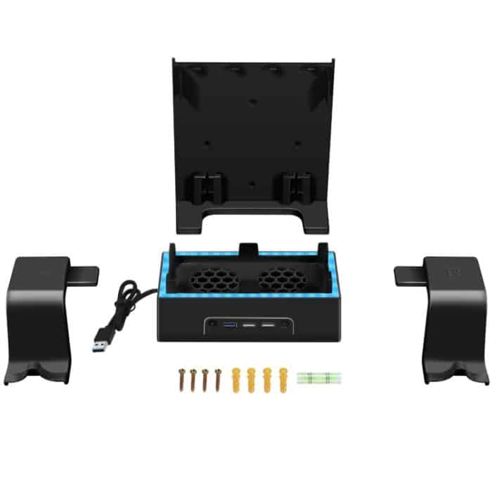 Für XBOX Series S Wandmontierte Kühlung RGB Multifunktionsbasis mit Lüfter und Haken, Wall Mounted Rack – Bild 1