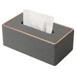 Wohnkultur Tissue Box Abdeckung Desktop Gold Rim Faux Leder Serviettenhalter Toilette Papier Lagerung Box, Large, Medium