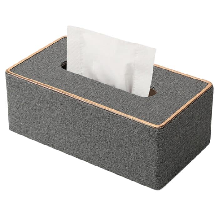TBD0605420101A.jpg Wohnkultur Tissue Box Abdeckung Desktop Gold Rim Faux Leder Serviettenhalter Toilette Papier Lagerung Box, Large, Medium – Bild 1