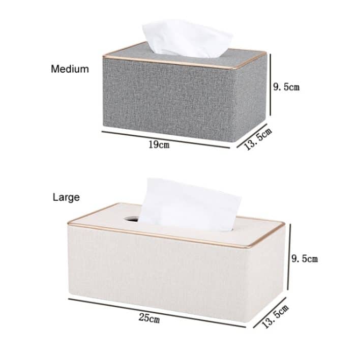 Wohnkultur Tissue Box Abdeckung Desktop Gold Rim Faux Leder Serviettenhalter Toilette Papier Lagerung Box, Large, Medium – Bild 3