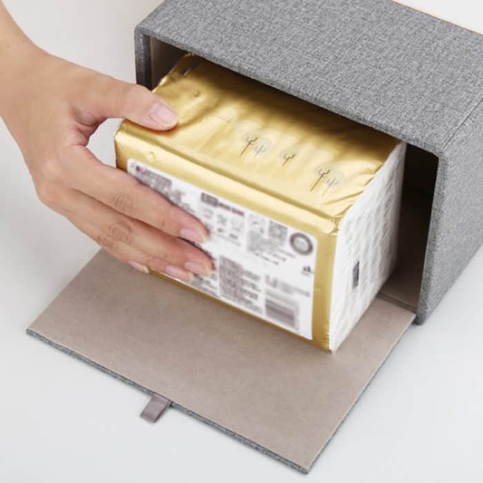 Wohnkultur Tissue Box Abdeckung Desktop Gold Rim Faux Leder Serviettenhalter Toilette Papier Lagerung Box, Large, Medium – Bild 6