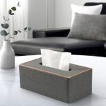 Wohnkultur Tissue Box Abdeckung Desktop Gold Rim Faux Leder Serviettenhalter Toilette Papier Lagerung Box, Large, Medium – Bild 9