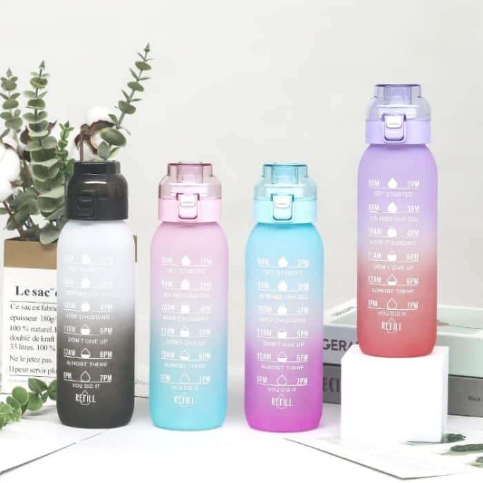 1000ml Tritan-Wasserbecher mit großem Fassungsvermögen, Farbverlauf-Wasserflasche für Outdoor-Sport – Bild 2