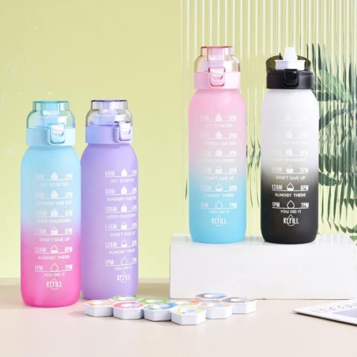 1000ml Tritan-Wasserbecher mit großem Fassungsvermögen, Farbverlauf-Wasserflasche für Outdoor-Sport – Bild 6