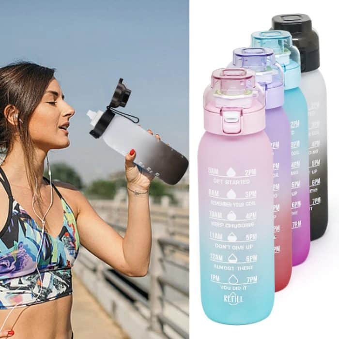 1000ml Tritan-Wasserbecher mit großem Fassungsvermögen, Farbverlauf-Wasserflasche für Outdoor-Sport – Bild 8