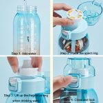 1000 ml große fruchtige Wasserflasche mit 7 Geschmacksringen, Trinkbecher mit Strohhalm und aromatisiertem Tritan-Wasserbecher – Bild 11