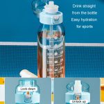 1000 ml große fruchtige Wasserflasche mit 7 Geschmacksringen, Trinkbecher mit Strohhalm und aromatisiertem Tritan-Wasserbecher – Bild 9