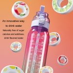 1000 ml große fruchtige Wasserflasche mit 7 Geschmacksringen, Trinkbecher mit Strohhalm und aromatisiertem Tritan-Wasserbecher – Bild 10