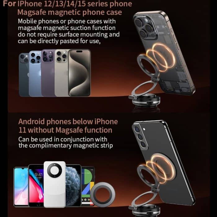 AIMITE C2 Auto Vakuum Saugnapf Magnetische Drei Achsen Verbindung Drehbare Handy Halter – Bild 16