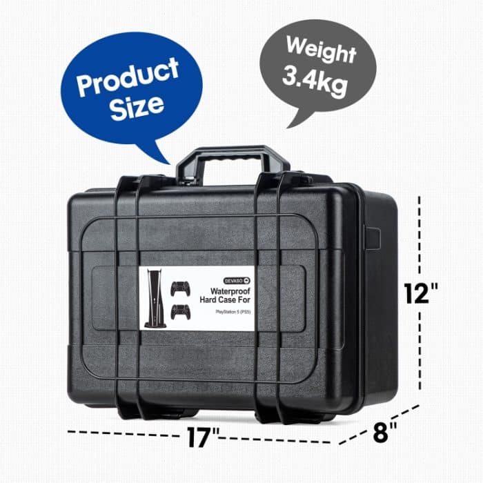 DEVASO Aufbewahrungsbox für Spielkonsolen, wasserdichte Hartschalen-Handheld-Hülle, For PS5 – Bild 3