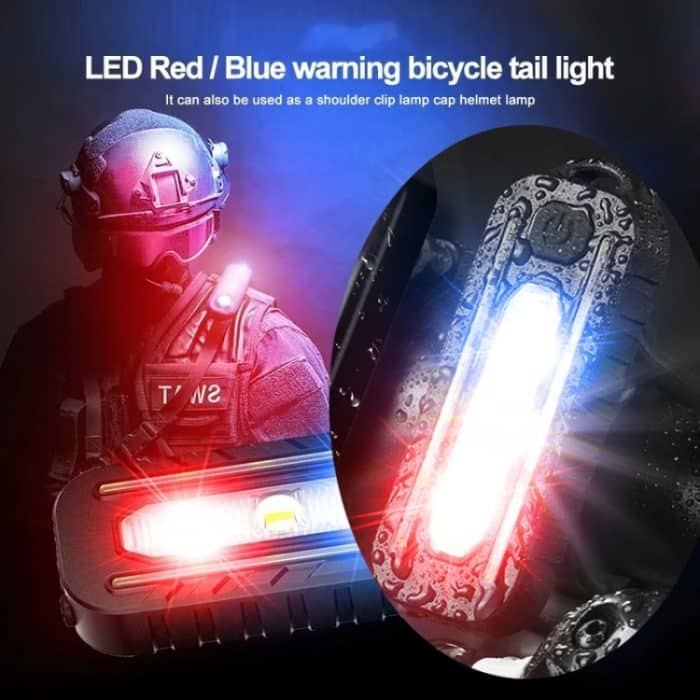 LED-Schulter-Taschenlampe, Fahrrad-Rücklicht, Typ C, aufladbare Outdoor-Taschenlampe mit Clip, Patrol-Sicherheitswarnlampe – Bild 7