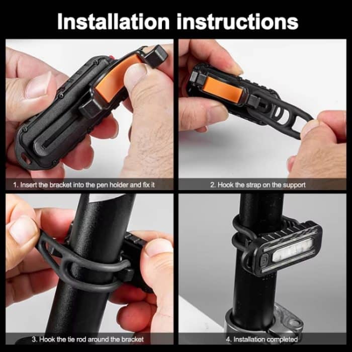 LED-Schulter-Taschenlampe, Fahrrad-Rücklicht, Typ C, aufladbare Outdoor-Taschenlampe mit Clip, Patrol-Sicherheitswarnlampe – Bild 10