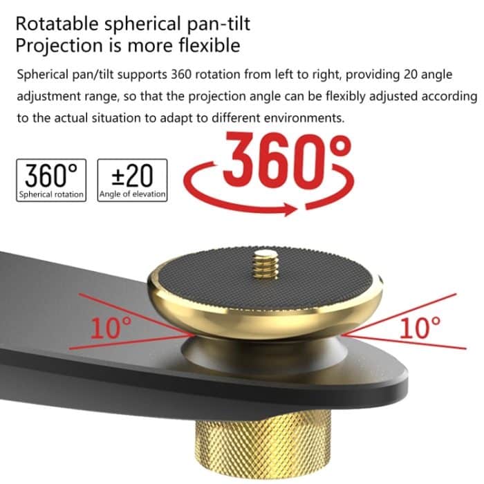 Schwenkkopf aus Aluminiumlegierung, verstellbare, faltbare Projektor-Wandhalterung – Bild 5