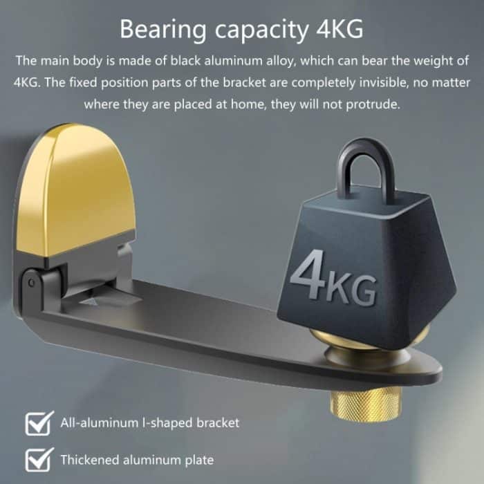 Schwenkkopf aus Aluminiumlegierung, verstellbare, faltbare Projektor-Wandhalterung – Bild 7