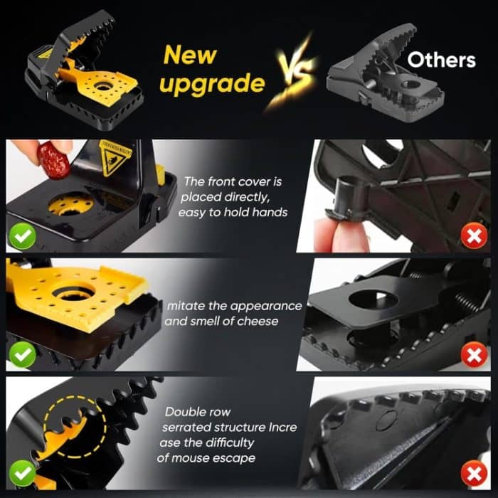 4 teile/schachtel Kunststoff Mausefalle Wiederverwendbare Instant Töten Fallen für Maus, Small, Large – Bild 4