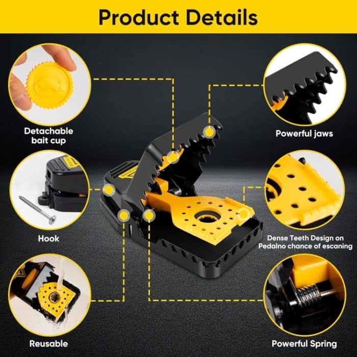 4 teile/schachtel Kunststoff Mausefalle Wiederverwendbare Instant Töten Fallen für Maus, Small, Large – Bild 5