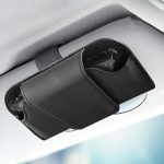 Auto-Brillenetui, Sonnenblende-Rückclip, Sonnenbrillen-Organizer, multifunktionaler Leder-Sonnenbrillenclip
