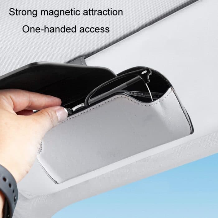 Auto-Brillenetui, Sonnenblende-Rückclip, Sonnenbrillen-Organizer, multifunktionaler Leder-Sonnenbrillenclip – Bild 7