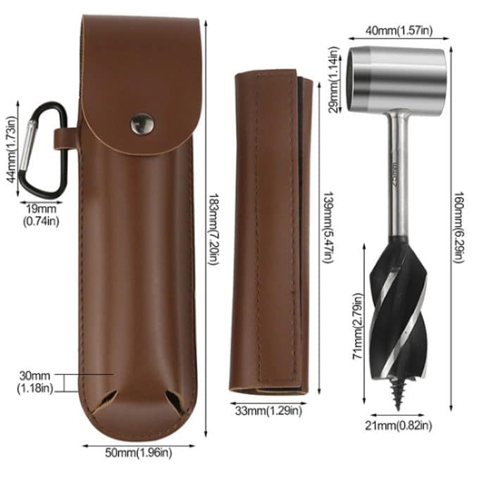 Outdoor Camping Survival Bohrer Bohren Hacken Holz Werkzeuge, Gray, Brown – Bild 3